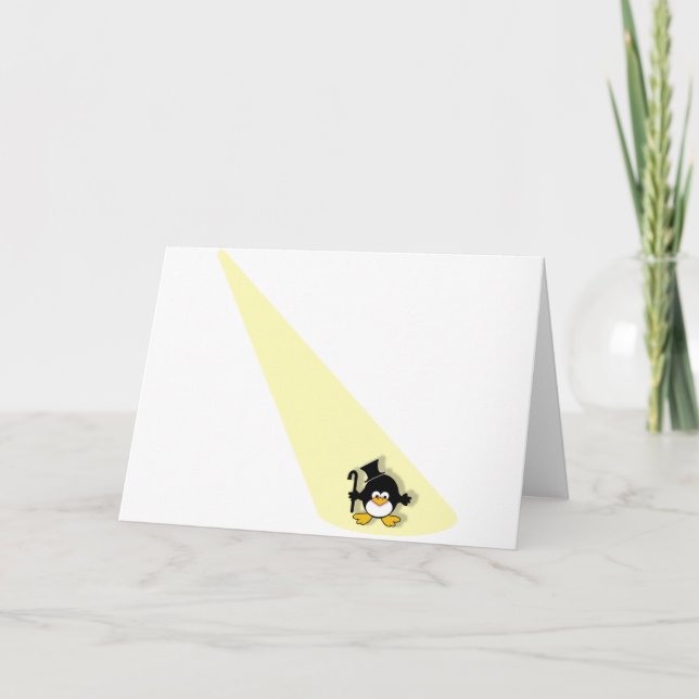 Cartão Pinguim em Destaque (Frente)