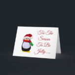 Cartão Pinguim enchido do brinquedo vestido para o<br><div class="desc">Uma fotografia de um pinguim enchido do brinquedo</div>