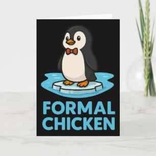Cartão Pinguim Engraçado Galo Formal No Gelo Piada De Ani