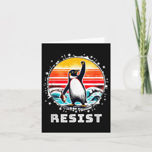 Cartão Pinguim Engraçado Resiste Pinguins em Protesto Con