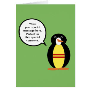 Cartão Pinguim Falante Personalizado Vietnamita do Sul