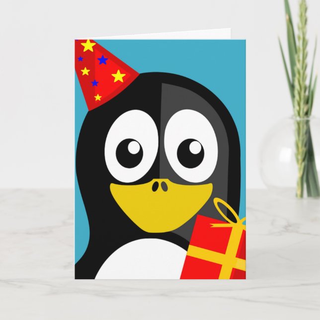 CARTÃO PINGUIM "FELIZ ANIVERSÁRIO" (Frente)