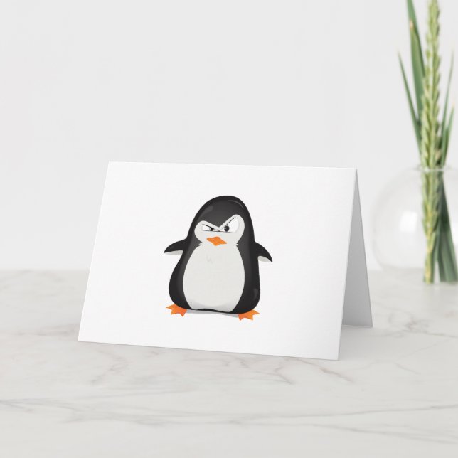 Cartão Pinguim irritado (Frente)