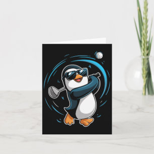 Cartão Pinguim Jogando Golfe Esporte Animal Cute Penguin 