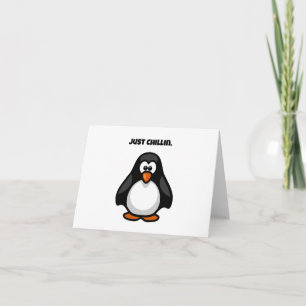 Cartão Pinguim legal do desenho animado - Apenas Enroland