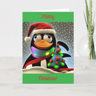 Cartão Pinguim Natal