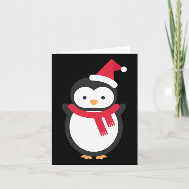 Cartão Pinguim Natal (Frente)