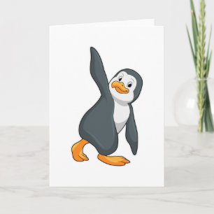 Cartão Pinguim no Yoga Esforço