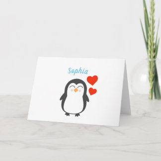 Cartão Pinguim Personalizado Bonito