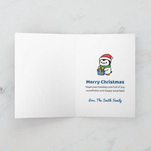 Cartão Pinguim Personalizado Entre no Natal