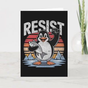 Cartão Pinguim Resistir Tarifas Pinguins Homens Mulheres 