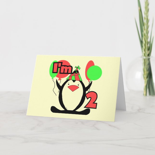 Cartão Pinguim sou dois Camisetas e presentes (Frente)