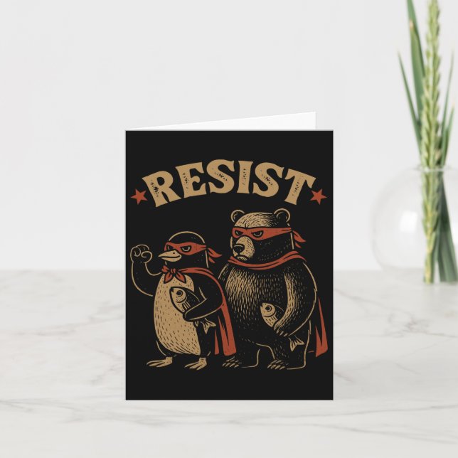 Cartão Pinguim Urso Pinguim Para Cima Resiste Pinguins En (Frente)
