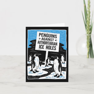 Cartão Pinguins Anti-Trump Resiste Contra Autoria I