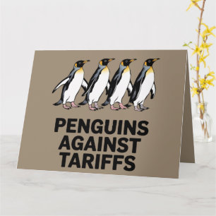Cartão Pinguins Antigos Protestam Contra Tarifas Engraçad