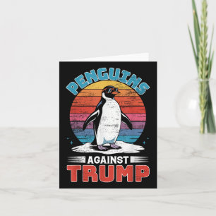 Cartão Pinguins Contra Trump Penguin Flippers Up Anti Tr