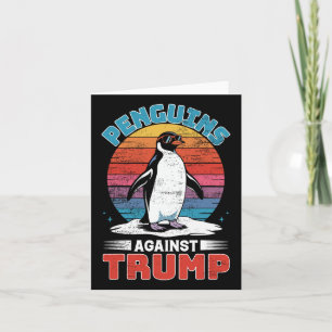 Cartão Pinguins Contra Trump Penguin Flippers Up Anti Tr
