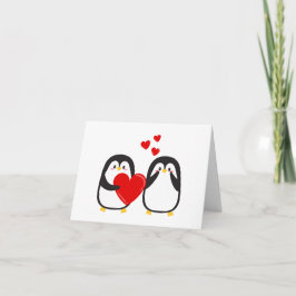 Cartão Pinguins fofos apaixonados - 