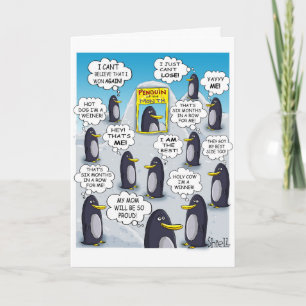 Cartão Pinguins Fofos do Mês.