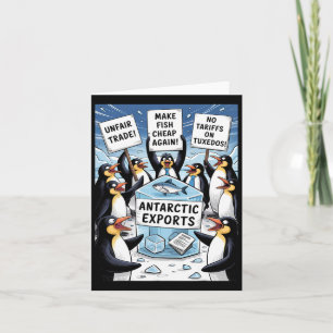 Cartão Pinguins protestam contra direitos aduaneiros