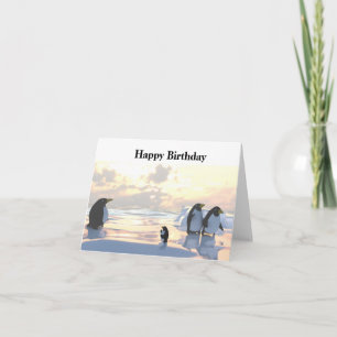 Cartão pinguins relaxando numa banquisa