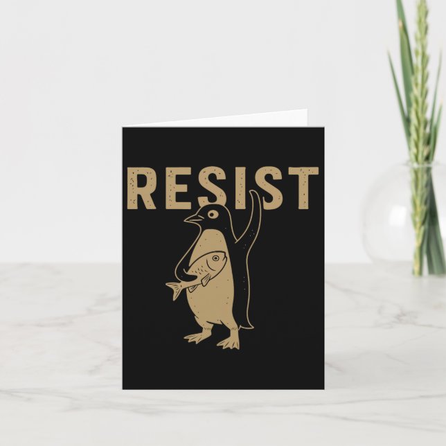 Cartão Pinguins resistentes aos pinguins sutil antitrump (Frente)
