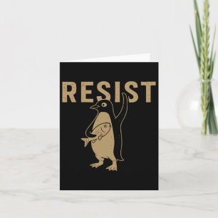 Cartão Pinguins resistentes aos pinguins sutil antitrump