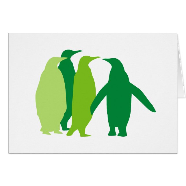 Cartão Pinguins Verdes (Frente Horizontal)