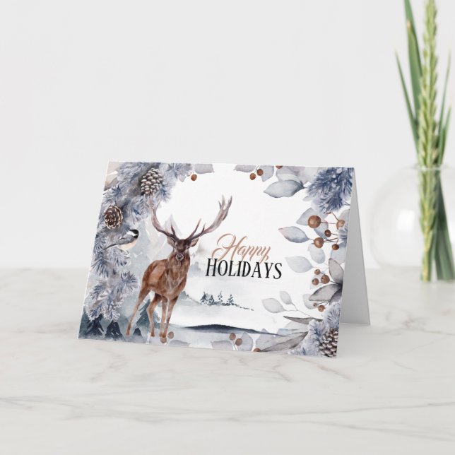 Cartão Pinheiros de inverno pinheiros de pinheiros de mad (Frente)