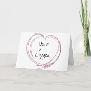 Cartão Pink Abstract Heart Engagement