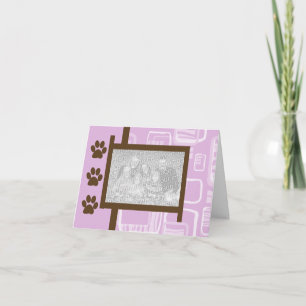 Cartão Pink and Brown Paw Print Greeting Cards