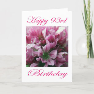 Cartão Pink and Green Flower Happy 93rd Birthday