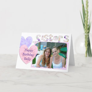 Cartão Pink and Purple Happy Birthday Card for Sister