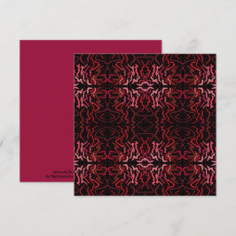 Cartão Pink And Red Dots And Squiggles Pattern On Black