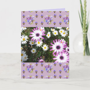 Cartão Pink and White Daisy Flower Floral Photo art Card