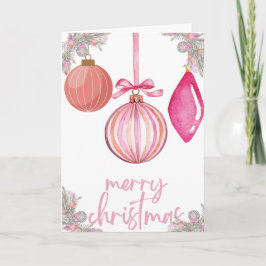 Cartão Pink Baubles Christmas Card
