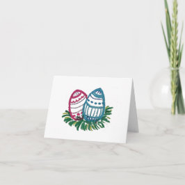 Cartão Pink & Blue Easter Eggs card