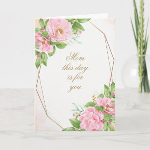 Cartão Pink Camellia Corners Mother's Day Greeting Card
