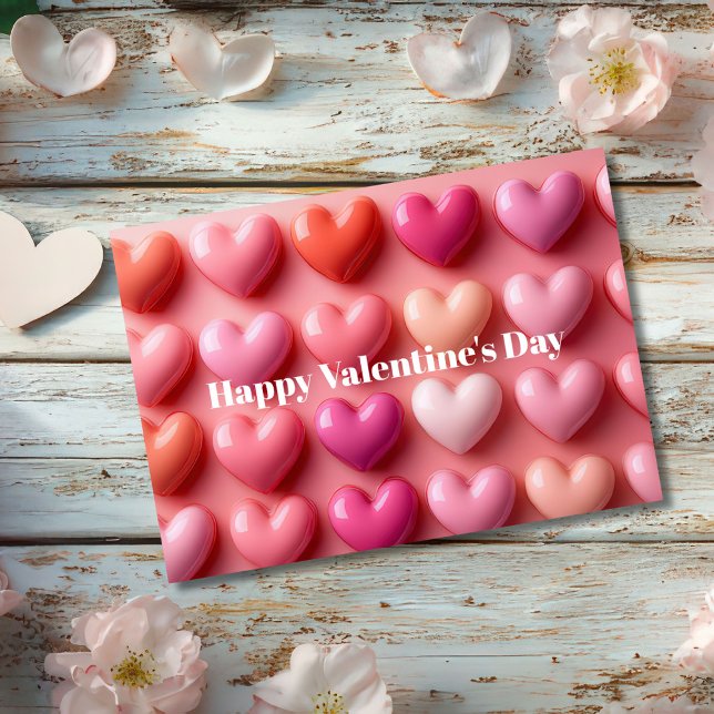 Cartão Pink Candy Hearts Valentine`s Day Card  (Criador carregado)