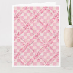 Cartão PINK CHECK QUILT Big Greeting Card / Branco