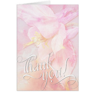 CARTÃO PINK COLUMBINE FLOWER WATERCOLOR SPLASH