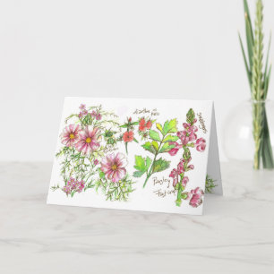 Cartão Pink Cosmos Snapdragon Journal Blank Note Card