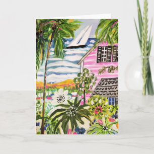 Cartão Pink Cottage by the Bay I
