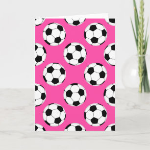 Cartão Pink do padrão da bola de futebol