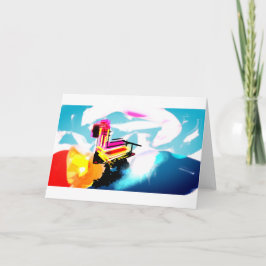 Cartão Pink flamingo beach 