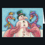 CARTÃO PINK FLAMINGO SNOWMAN, CHRISTMAS GREEECARD B<br><div class="desc">FLAMINGOS FAZEM NEVES DE PINCO. UM SORRISO PARA OS FERIADOS. VAZIO DE PLACA DE GREETING/NOTA DE NATAL *Personalizar ... .Procure Itens Correspondentes Susan Brack Design</div>