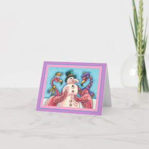 Cartão PINK FLAMINGOS FAZEM NEVE, Vazio DE NATAL ENGRAÇAD