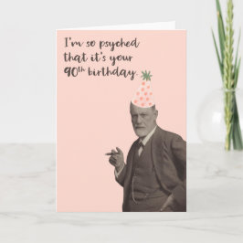 Cartão Pink Freud Funny 90 Birthday