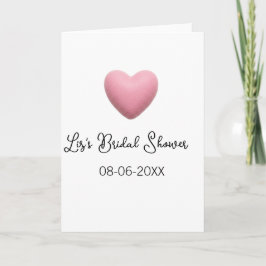 Cartão Pink heart pastel retro bridal shower date boho te
