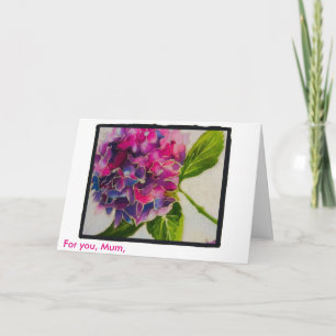 Cartão Pink hydrangea Mother's Day card
